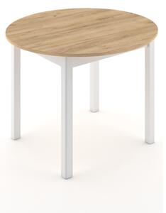 Stół okrągły rozkładany ST44M 102x102-142 cm dąb craft / białe nogi