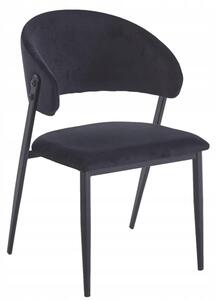Krzesło tapicerowane welurem do jadalni i salonu kolor czarny FURNITEX K48-FX CZARNE VELVET RIVIERA 100