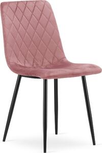 Krzesło welurowe różowe TURIN velvet styl glamour eleganckie