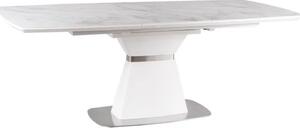 Stół rozkładany SATURN II CERAMIC 160(210)x90 biały marmur/biały mat