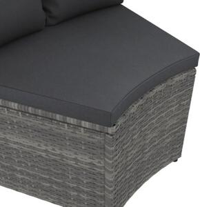 Sofa 8-częściowa do ogrodu, z poduszkami, polirattan, szara