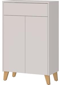 Kremowa wysoka szafka łazienkowa z matowym wykończeniem 63x101 cm Arnea – Germania