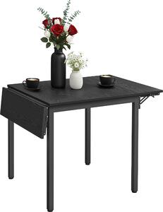 Składany stół jadalny Relaxdays, dla 2–4 osób, wymiary: 76 x 120 x 78 cm, zajmujący mało miejsca stół składany, do kuchni, MDF i żelazo, czarny
