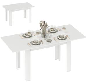 Stół jadalny HOMCOM rozkładany, wymiary 140/180 x 80 cm, stół kuchenny dla 6-8 osób, kolor biały