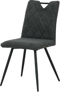 HowHomely | Krzesła tapicerowane DALIA - Ergonomiczne - Grafitowe - Nowoczesne, Elegancki design, Metalowe nogi, Krzesła do salonu