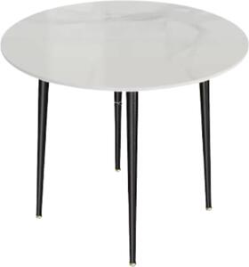 Stół do jadalni Valora - Okrągły stół do jadalni o marmurowym wyglądzie - Stół do jadalni lub restauracji - 80 cm - 4 osoby - Szary
