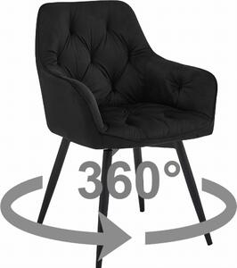Krzesło JORK360 - czarny aksamit / nogi czarne x 1