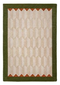 Zielony/w naturalnym kolorze wełniany dywan tkany ręcznie 200x290 cm Apex Border Wool – Flair Rugs
