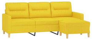 Sofa 3-osobowa z podnÃ³Å¼kiem, jasnoÅ¼Ã³Åty, 180 cm, tkaninÄ
