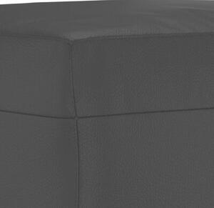Sofa 4-osobowa z poduszkami, czarna, sztuczna skÃ³ra