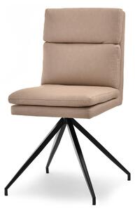 Beżowe krzesło obrotowe ralph ze skóry eko na czarnych nogach