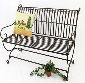 DanDiBo ławka ogrodowa metalowa brązowa odporna na warunki atmosferyczne 2-osobowa ławka Finca 102 cm ławka ogrodowa żelazo
