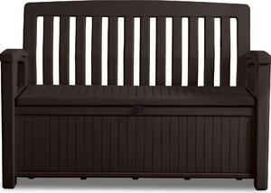 Ławka ogrodowa Keter Patio 227 L ze schowkiem - 138,6 x 63,5 x 88 cm - brązowa