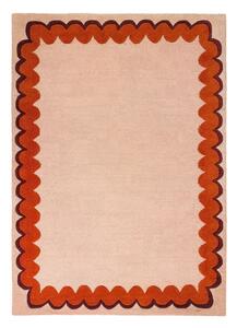 Pomarańczowy/w naturalnym kolorze wełniany dywan tkany ręcznie 160x230 cm Wiggle Wool – Flair Rugs