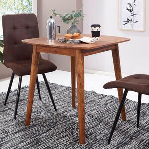 FineBuy Stół do jadalni 80 cm z litego drewna sheesham, designerski stół kuchenny, drewniany stół z litego drewna, rustykalny stół do jadalni, stół z litego prawdziwego drewna, nowoczesny