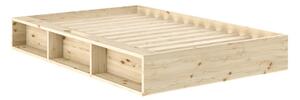 Łóżko jednoosobowe z litego drewna sosnowego bez zagłówka ze stelażem 120x200 cm w jasnym naturalnym kolorze Ziggy – Karup