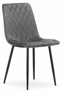 Krzesło Valora TURIN Ciemnoszary Aksamit x1 - Eleganckie ciemnoszare krzesło