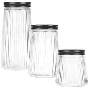 Pojemniki na produkty sypkie szklane z pokrywką 1,4 l / 1 l / 700 ML 3 szt