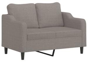 Sofa 2-osobowa z poduszkami, kolor taupe, 120 cm, tkanina
