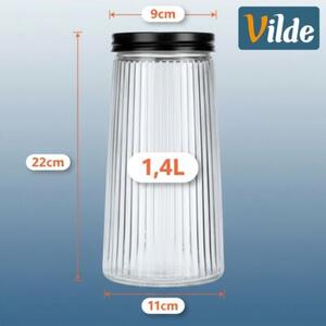 Pojemniki na produkty sypkie szklane z pokrywką 1,4 l / 1 l / 700 ML 3 szt