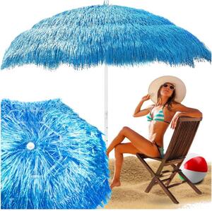 Hawajski parasol plażowy ogrodowy na balkon taras sznurkami plażę niebieski
