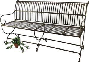 DanDiBo Ławka Finca 063-JO 3-osobowa metalowa ławka ogrodowa Siedzisko ławki Ławka na drzewo 153 cm Brązowy