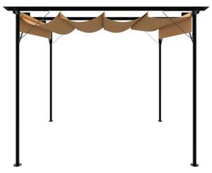 Pergola ogrodowa ze zwijanym dachem, taupe, 3x3 m, 180 g/m²