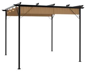 Pergola ogrodowa ze zwijanym dachem, taupe, 3x3 m, 180 g/m²