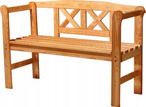 Ławka ogrodowa KADAX, 120x47x81,5 cm wykonana z płyty z włókna drzewnego (119 cm/brąz/X)