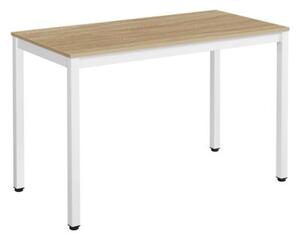 Zestaw Stół TESSA 120cm x 60cm - dąb / białe nogi + 4 krzesła WAT białe / nogi naturalne