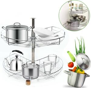 2-poziomowa półka kuchenna z obrotową półką narożną 270° ∅ 710 mm