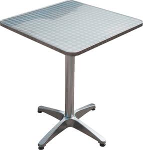 Stół barowy 950364, aluminium, srebrny, 60 x 60 x 70/110 cm