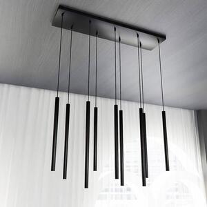 Lampa wisząca SELTER 9 BLACK nowoczesna, sople, czarna