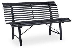 Ławka ogrodowa Relaxdays, 2-osobowa, wymiary: 79 x 130 x 75 cm, solidna stal, ławka odporna na warunki atmosferyczne, stabilna ławka parkowa, kolor antracytowy