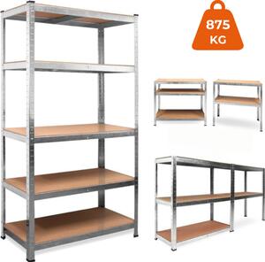 Regał o dużej nośności HEAVY, maks. 875kg, 90x40x180cm, srebrna