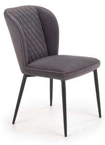 Pikowane krzesło na skośnych nogach w stylu glamour K399