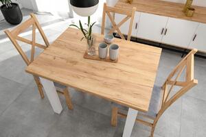 Stół do jadalni 70 x 100 cm kolor biały i dąb złoty craft FURNITEX MONTE