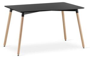 Zestaw Stół ADRIA 120cm x 80cm - czarny + 4 krzesła WAT czarne / nogi czarne