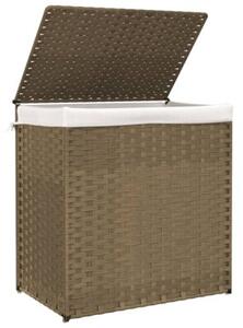 Kosz na pranie z 2 komorami, 53x35x57 cm, polirattan