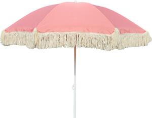 Parasol Parasol plażowy Ochrona UV z frędzlami Składana torba Ø 150 cm