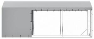Kojec dla psa, z dachem, srebrny, 2x6x2,5 m, stal galwanizowana