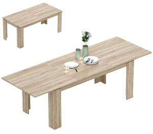 Rozkładany stół jadalny HOMCOM 180–260 x 90 cm, stół kuchenny dla 8–10 osób, dąb