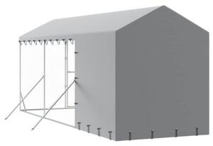 Kojec dla psa, z dachem, srebrny, 2x6x2,5 m, stal galwanizowana