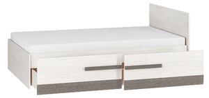 Łóżko młodzieżowe Tonemo 17 z szufladami 120x200 - sosna śnieżna / new grey