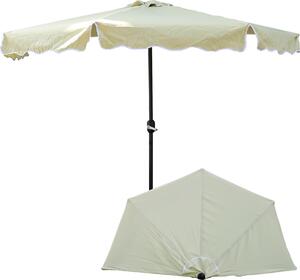 Parasol przeciwsłoneczny ogród taras balkon pół Ø 270 cm wys. 235 beżowy mocowany do ściany