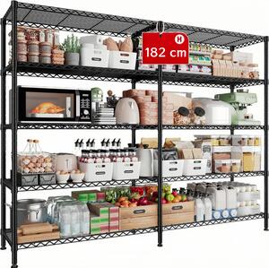 5-poziomowa standardowa półka obrotowa, półka do dużych obciążeń z regulacją wysokości, 152 (76+40,5) x 35,5 x 182 cm (dł. x szer. x wys.), nośność co najmniej 680 kg