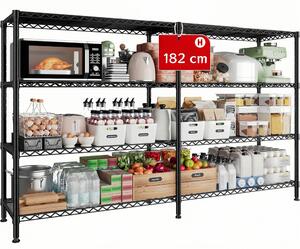 4-poziomowy regał o regulowanej wysokości do dużych obciążeń, 182 (96+45,5) x 45,5 x 152 cm, całkowite obciążenie 724 kg