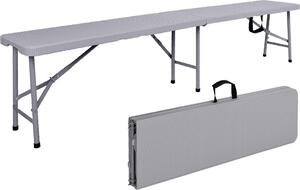 Ławka Cateringowa Składana W Walizkę 180 Cm Rattan Szara