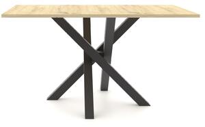 Stół prostokątny ST61M 135x80 cm dąb artisan blat / czarne metalowe nogi
