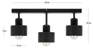 Czarna lampa sufitowa, trzypunktowy spot DSC50x7SC z drewna i metalu E